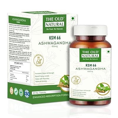 KSM-66 Ashwagandha 600 mg Veg Capsules | Extra Strength Natural Formulation | Support strength &amp; energy | Withania Somnifera Extract - 60 Vegetarian Capsules
