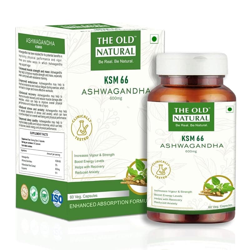 KSM-66 Ashwagandha 600 mg Veg Capsules | Extra Strength Natural Formulation | Support strength &amp; energy | Withania Somnifera Extract - 60 Vegetarian Capsules
