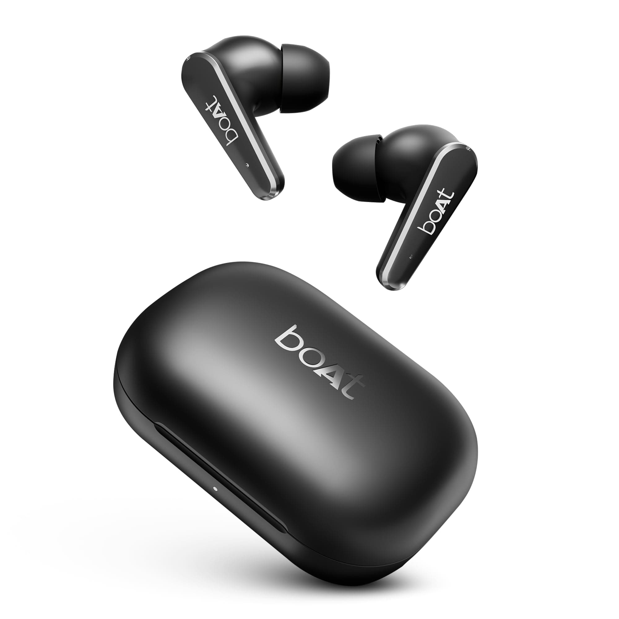 Boat Airdopes 280 ANC, Active Noise Cancellation(~32dB), 60Hrs Battery, 13mm Drivers, 4Mics ENx, Fast Charge, IPX5, v5.3 Bluetooth Earbuds, TWS Ear Buds Wireless Earphones with mic (Active Black)