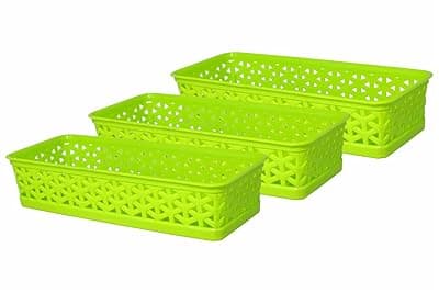 Wonder Homeware Prime Alexa 9 Multipurpose Tokri for Drawer Dividers/Storage Tokri, Set of 3 Pcs, Black Color