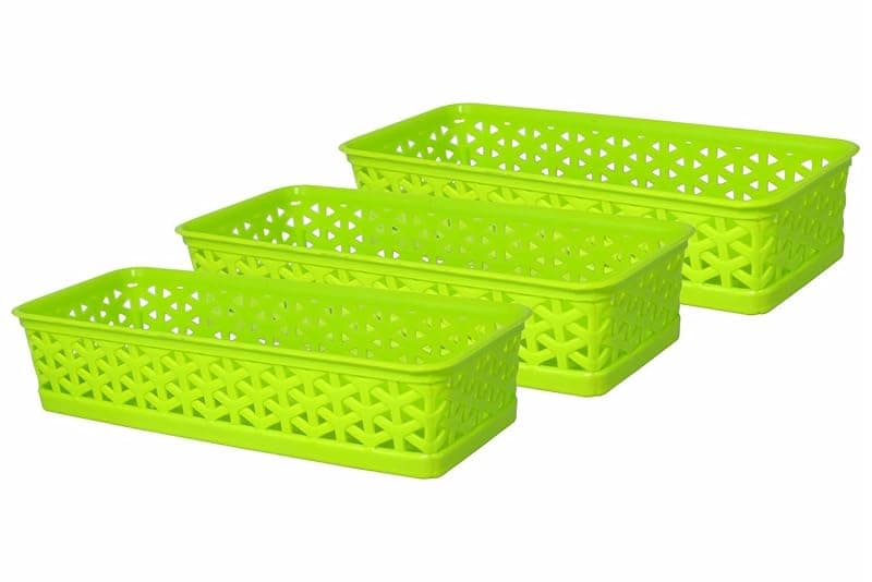 Wonder Homeware Prime Alexa 9 Multipurpose Tokri for Drawer Dividers/Storage Tokri, Set of 3 Pcs, Black Color