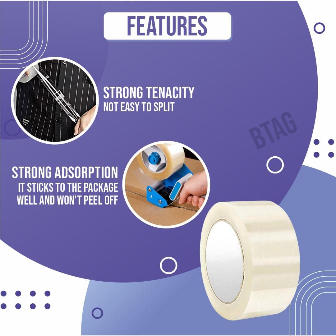 CRAE Packaging Transparent Cello Tape For Office, Home and E-Commerce Packing | 1INCH Diameter | 65 Meter | Pack of 1