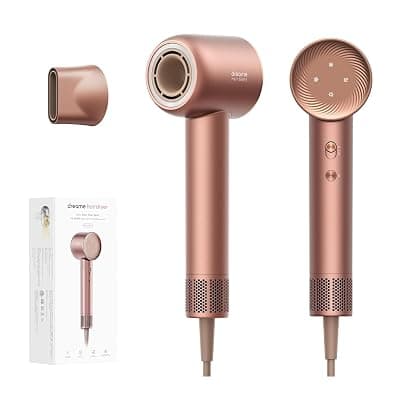 Dreame Glory Hair Dryer, Fast Drying, 300 Million Negative Ionic Blow Dryer, 110,000 RPM Motor High-Speed, Lightweight, Low Noise Hairdryer For Travel, Constant Temperature Hair Care, (Rose)