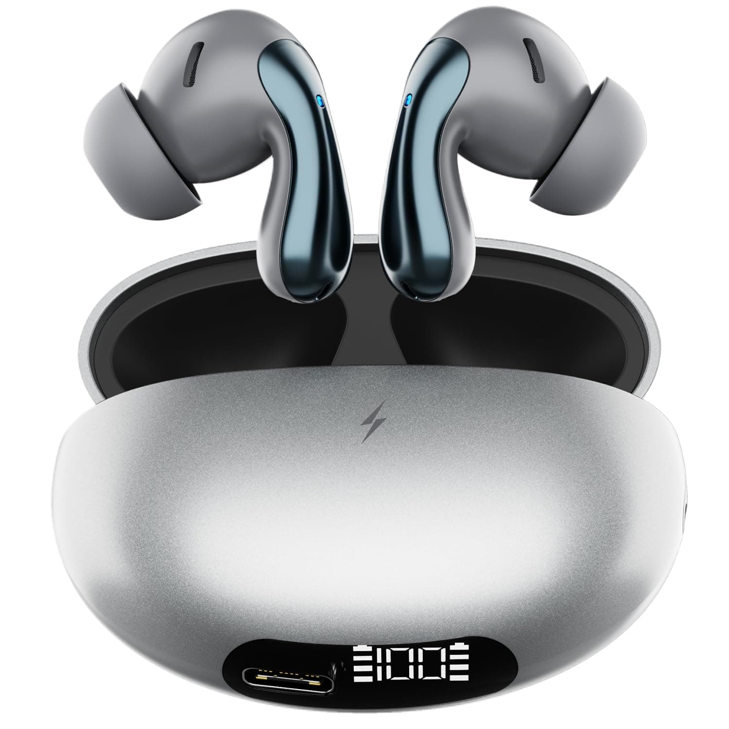 Fire-Boltt Newly Launched Aero Drift TWS Earbuds Custom EQ Wireless Bluetooth 5.4 Music & App Support 50H Playtime Battery Display Fast Charging Case 50ms Low Latency Touch Controls Lunar Blue