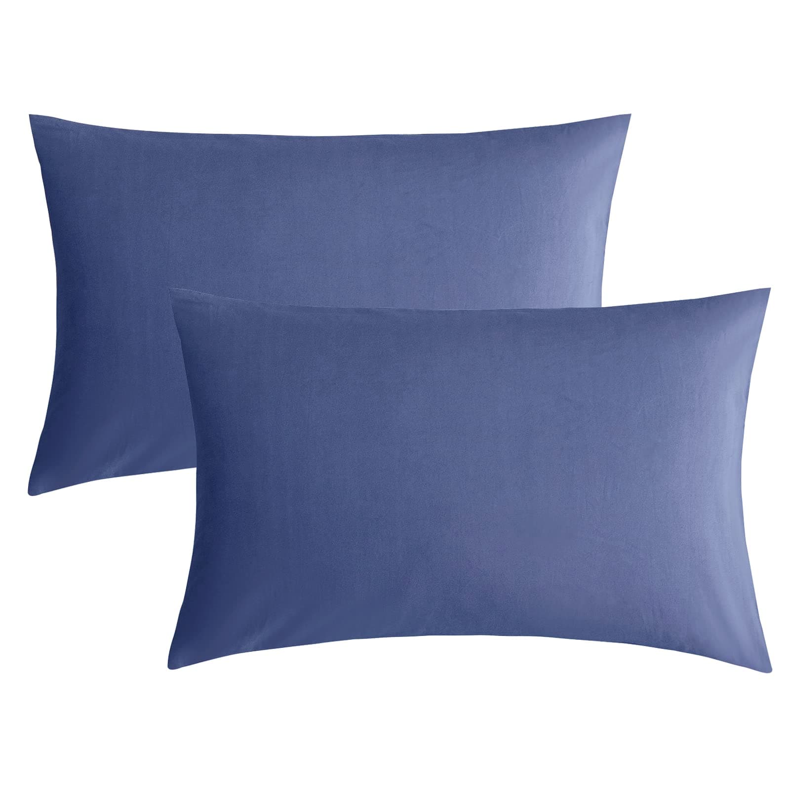 Soft Pillow Covers 21 x 32 Inches - Egyptian Cotton 600 Thread Count Set of 2 Pillow Cover Set Envelope Closure Hotel Quality Pillowcase - Medium Blue