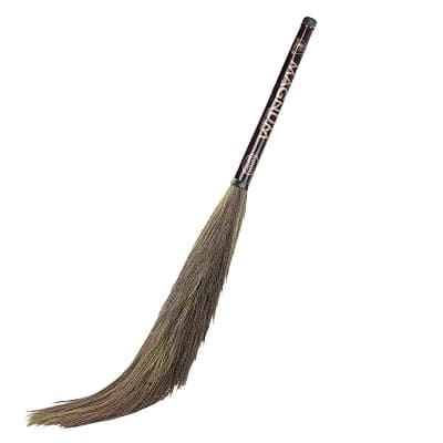 Zureni BR-10 Sadabahar Broom Phool Jhadu Natural Mizoram Heavy Duty King Size Long Grass 17.2 cm with Laminated Plastic Handle, for Easy Floor Sweeping (Pack of 6)