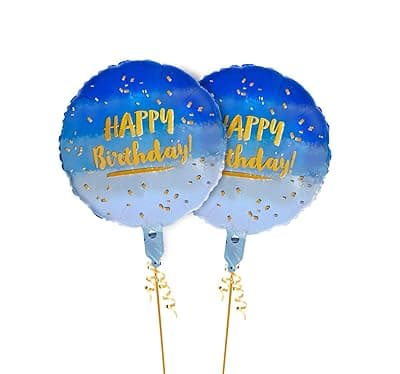 AMFIN® (Pack of 2) 18 Inch Happy Birthday Foil Balloon/Birthday Party Decoration Material/Birthday Balloons for Decoration - Blue
