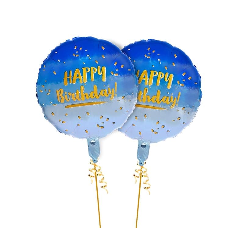 AMFIN® (Pack of 2) 18 Inch Happy Birthday Foil Balloon/Birthday Party Decoration Material/Birthday Balloons for Decoration - Blue