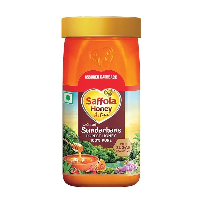 Saffola Honey Active, Made with Sundarban Forest Honey, 100% Pure Honey, No sugar adulteration, Natural Immunity booster, 500g