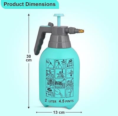 2 LTR Multipurpose Classic Sprayer Hand Powered Water Spray Bottle for Gardening Sanitising Car &amp; Bike Wash Home &amp; Garden (Style 1)
