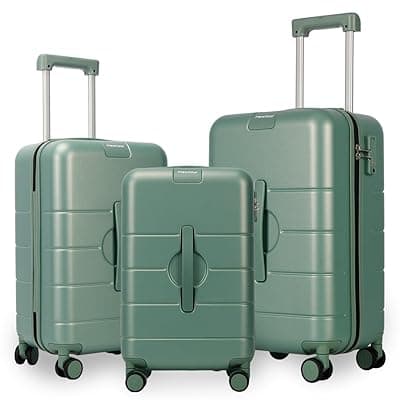 20" 25" 29" Green Hardside Spinner Luggage Set with 360° Rotate Double Wheels, ABS Material, Inside Handle Lock and Inside TSA Lock Suitcase