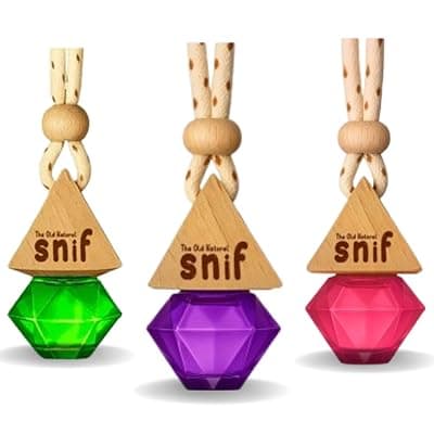 Snif Diamond Hanging oil Car Perfume Combo Pack (3 Free Refill) | Long Lasting Car Freshener with Refill Pack | Combo - Pack of 3 (Jazzy Jasmine, Romantic Rose and Lavender Love)