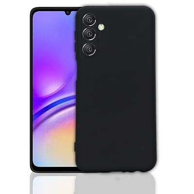 Amazon Basics Liquid Silicon Back Cover Case for Samsung Galaxy M34 5G / F34 5G | Micro-Fibre Cloth On Inner Side - (Black)