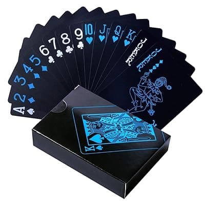 Gooyo Black Unique Waterproof Mat Finish Plastic Deck Rummy| Poker Playing Pack of Card