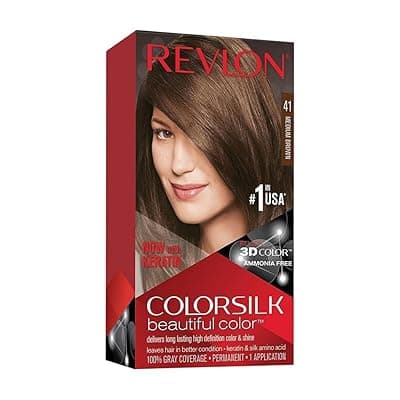 REV|LON COLOR|SILK Ammonia Free Hair Color (NUMBER No - 4N - Medium Brown)