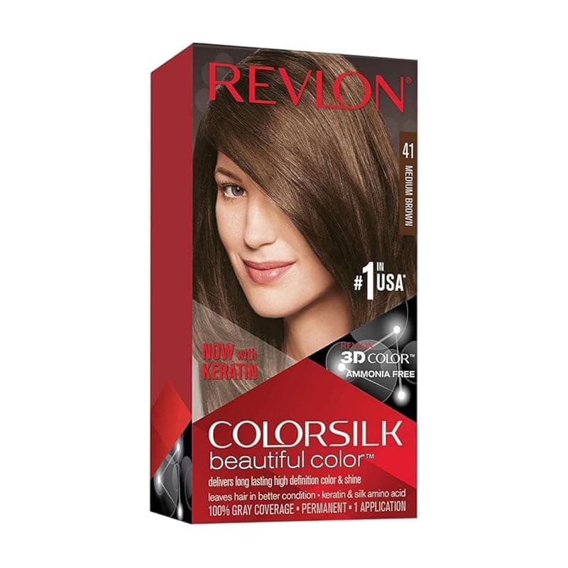 REV|LON COLOR|SILK Ammonia Free Hair Color (NUMBER No - 4N - Medium Brown)
