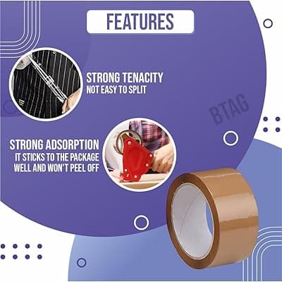 CRAE Packaging Brown Cello Tape For Office, Home and E-Commerce Packing | 1INCH Diameter | 65 Meter | Pack of 3
