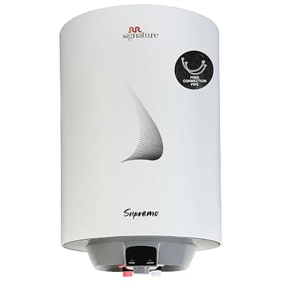 RR Signature Supremo 15L Star Rated Storage Water Heater for Home | Glass Line Tank Geyser | 8 Bar, Suitable for High Rise |Thermal Cutout |Safety Valve 2 Yr Warranty on Product &amp; 6 Yr on Tank by RR