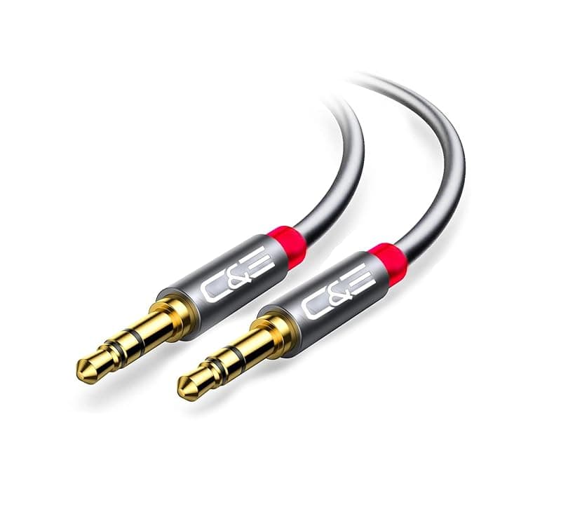 C & E Auxiliary Cable 6 FT 3.5mm Male to Male Audio Jack(s) - Connect Smartphone, iPhone, Mp3 Player, iPod, iPad to Car/Auto Stereo or Speakers via Aux Audio Port [PACK OF-4]