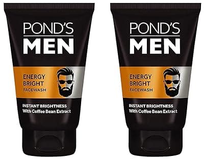 Pond's Men Energy Bright Anti-Dullness Facewash With Coffee Bean, 100 g (Pack of 2)