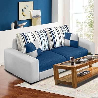 CASASTYLE Adona 2 Seater Fabric Sofa Set (Blue-Grey)