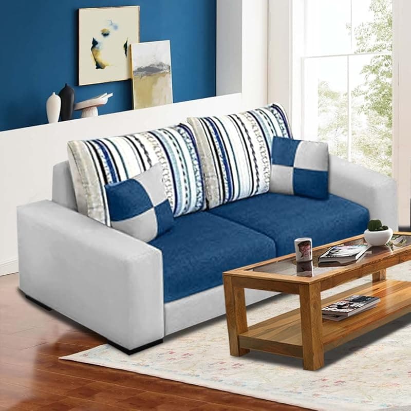 CASASTYLE Adona 2 Seater Fabric Sofa Set (Blue-Grey)