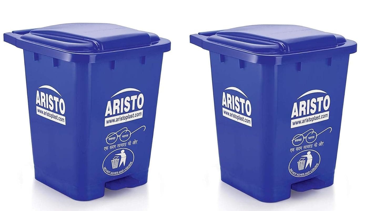 ARISTO Plastic Step-On Pedal Garbage Waste Dustbins 45 Ltr (Blue,Blue) Combo