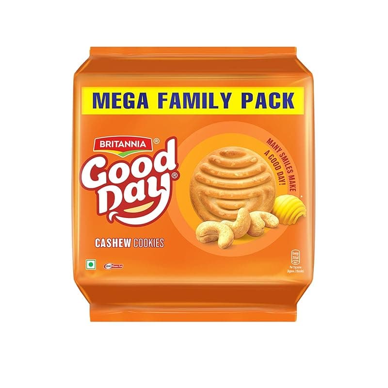 Good Day Britannia Cashew Cookies, 905 g , 10N*82.7= 827 g (Weight May Varie)