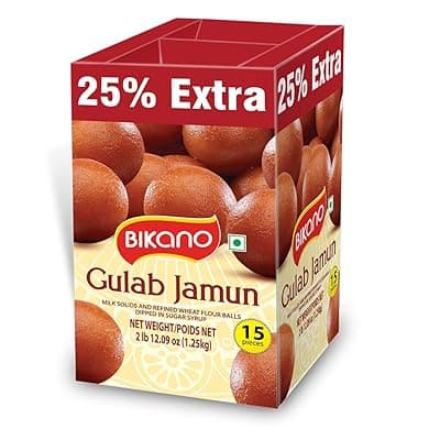 Bikano Gulab Jamun 1.25kg | Soft &amp; Juicy Traditional Indian Sweets | Ready-to-Eat Dessert for Every Occasion | Perfect for Home, Gifting &amp; Celebrations