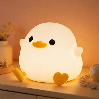 Children's Night Lights for Babies, Cute Duck Silicone Bedside Lamp, Adjustable Brightness, USB Rechargeable Light, Bedroom Decorations, Birthday and Christmas Gifts for Boy/Girls