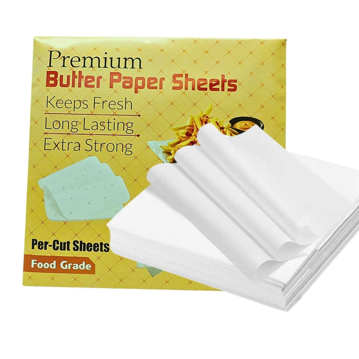 ANCHARA Butter Paper Sheets Premium Quality Butter.Paper Non-Stick, Greaseproof & Smooth | Transparent Eco-Friendly Paper for Craft, Drawing, DIY Art & Cake Lining (Pack of 100) 10inch