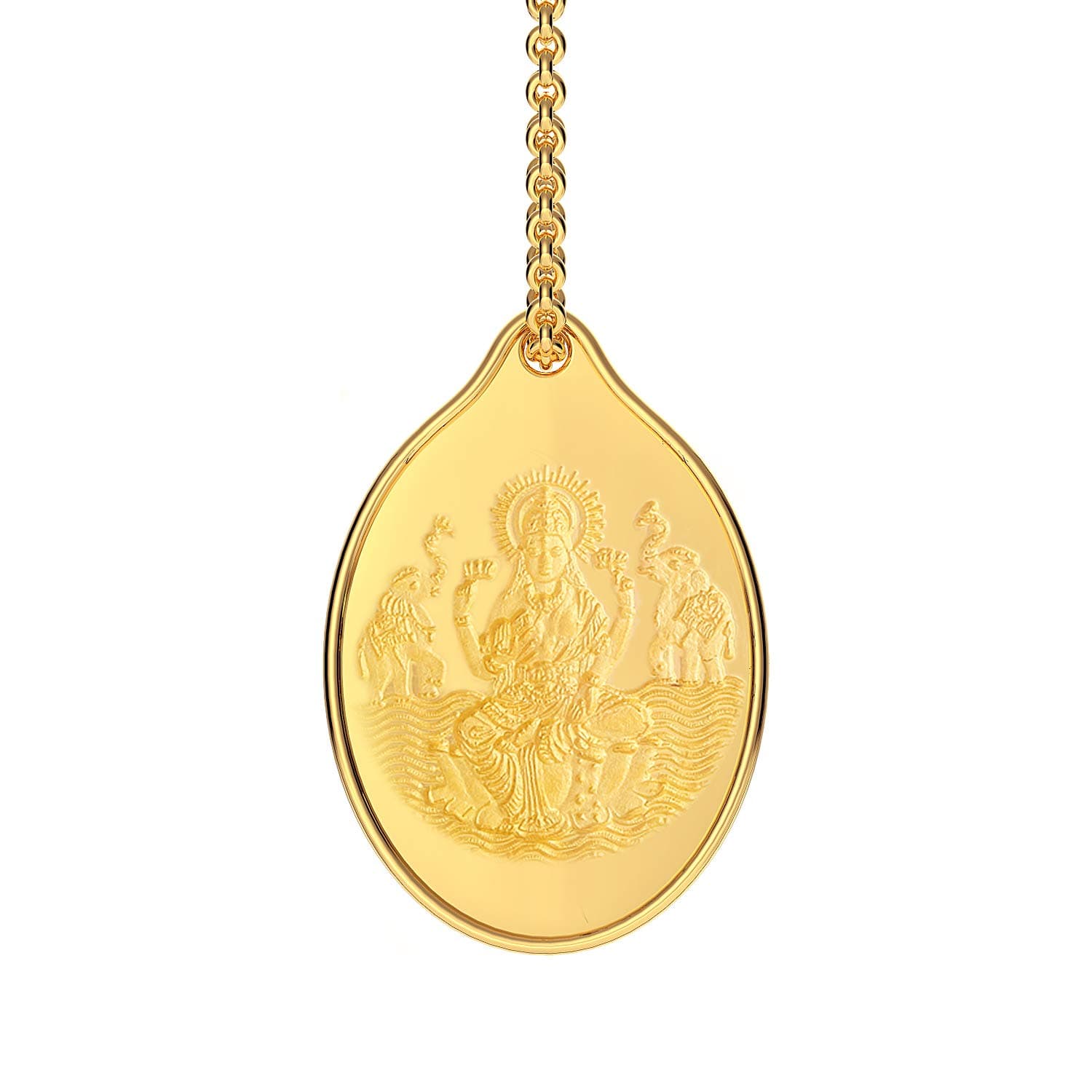 Malabar Gold & Diamonds 24K (999) Gold Coin Pendant 3 grams |Gold Coin cum Pendant for Birthday, Wedding, Akshaya Tritiya & Festive Gift, Goddess Laxmi Impression