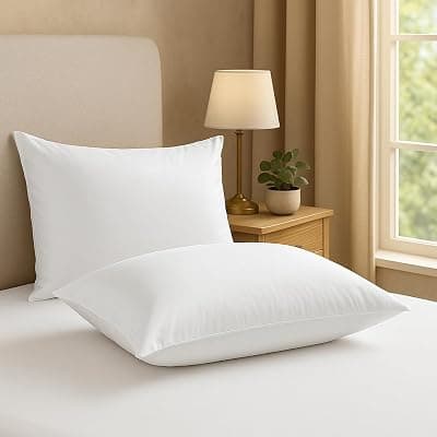 Premium Microfiber Pillow for Sleeping | Soft & Fluffy Bed Pillow | 16x24 Inch (40x60 cm) | Ideal for All Sleeping Positions | Hypoallergenic, Washable, 900g Each – Set of 2
