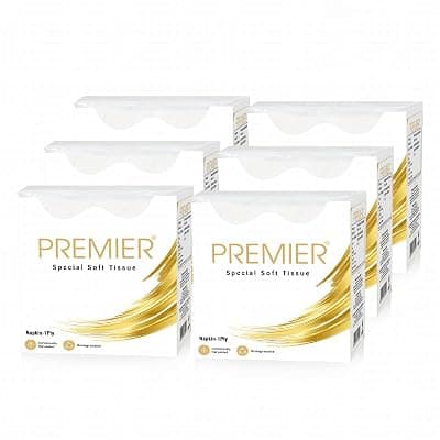 Premier Tissue Paper Napkins, 1 Ply - 90 Pulls (Pack of 6), 540 sheets | Ultra Absorbent Special Soft Tissue Napkins for Salons &amp; Spa, Perfect for event, offices