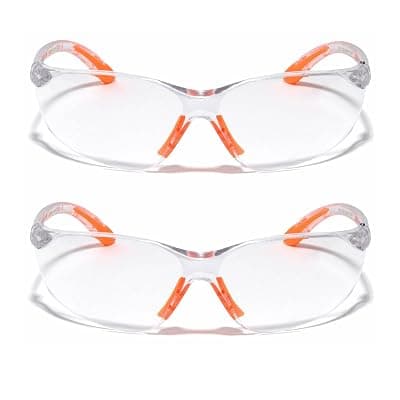 Robustt Scratch-resistant, UV-protected, dust-protected polycarbonate unbreakable safety goggles (Transaparent, Pack of 2)
