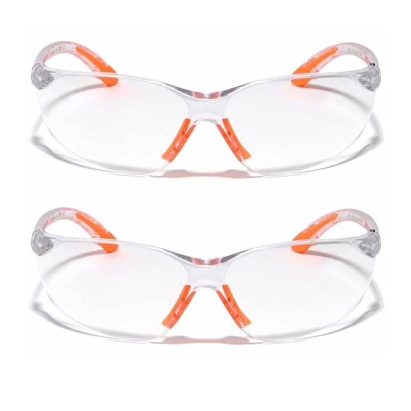 Robustt Scratch-resistant, UV-protected, dust-protected polycarbonate unbreakable safety goggles (Transaparent, Pack of 2)