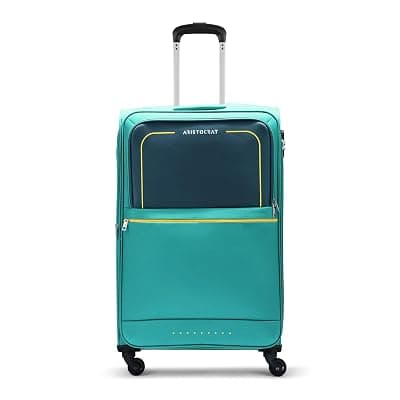 Aristocrat Evolve 4W Strolly | Check-In Polyester Softshell Sided 4 Wheels Spinner Inline Trolley Bags (Large), H-36 Centimeters, Multicolor