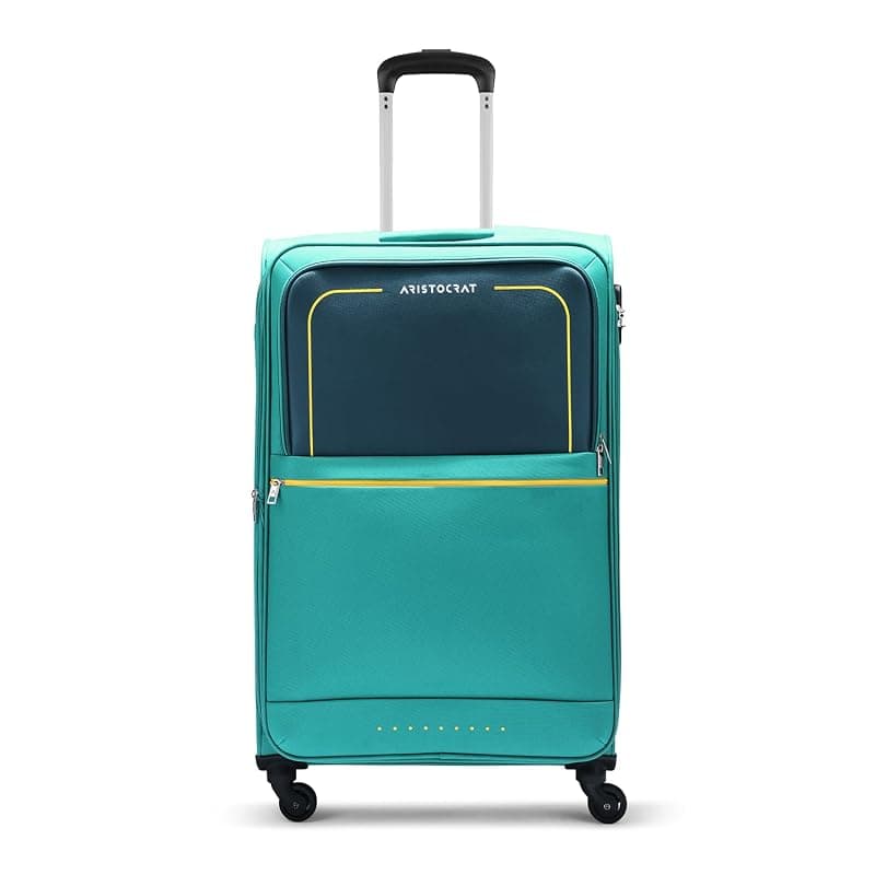 Aristocrat Evolve 4W Strolly | Check-In Polyester Softshell Sided 4 Wheels Spinner Inline Trolley Bags (Large), H-36 Centimeters, Multicolor