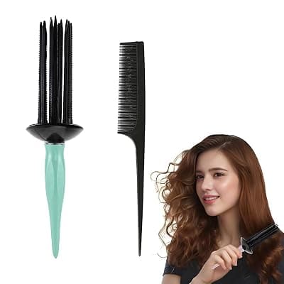 2 Pcs Curl Comb, Curly Hair Comb, Curl Comb Hair Rolling Comb for Hair Dryer Heatless Styling Tools Air Volume for Curly Hair Fluffy Curling Roll Styler
