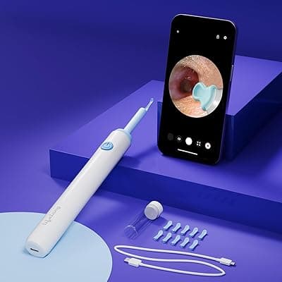 Lifelong Ear Cleaning Tool with Camera - Rechargeable Ear Cleaner – Ear Wax Removal – Wireless with USB Charging Cable – Disposable Rubber Ear Buds (LLEC09)