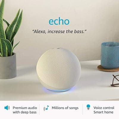 Certified Refurbished Echo (4th Gen, 2020 release) | Premium sound powered by Dolby and Alexa (White)