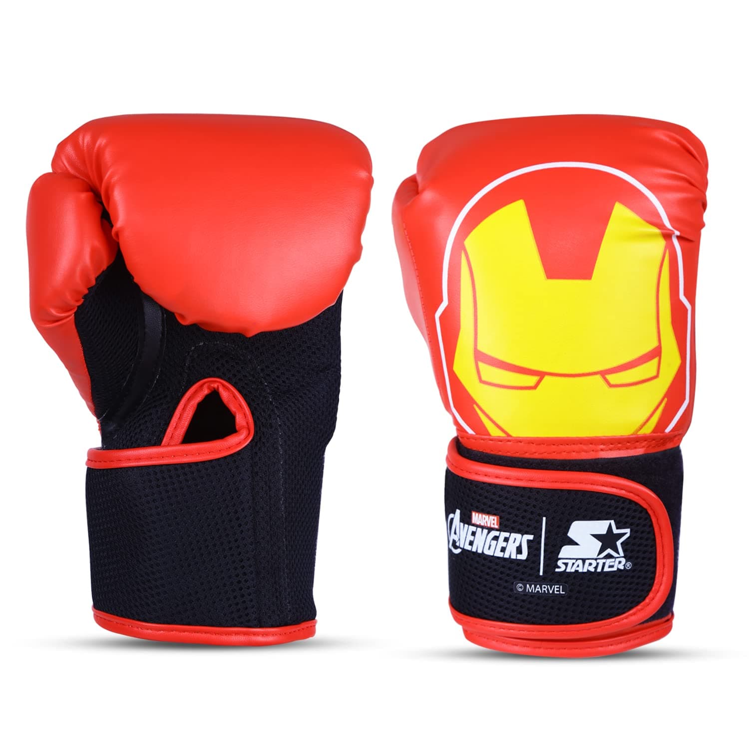 Starter Iron Man Focus Pad with Boxing Gloves by Starter-Perfect for Trainning,Foam Padding,Moulded Foam,Multi-Colour