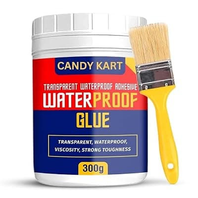 Crack Seal Glue 300gm with Brush Transparent Waterproof Resin Epoxy for Roof Leakage Crack Seal Agent Roof Water Leakage Solution Water Proof Glue for Waterproofing (300 GM / 1 Pack),