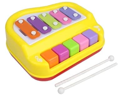 1503 2-in-1 Mini Piano & Xylophone Toy for Kids | Colorful Keys with 2 Mallets | Educational Musical Toy for Babies/Girls/Boys | No Battery Required | Gift Item | Color May Vary