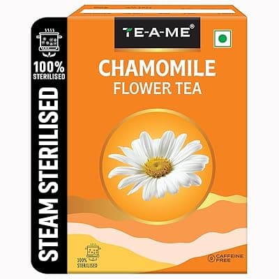 TE-A-ME - Chamomile Tea - 50g (50+ Cups) | Helps in SLEEP &amp; RELAXATION | Herbal - Caffeine Free | Flower Based - Non-Bitter | Chamomile Tea for Sleep | Christmas Gift | New Year Gift