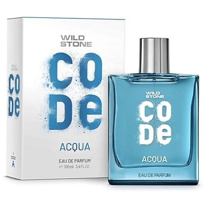 Wild Stone CODE Acqua Perfume for Men, 100ml l Long-Lasting Eau De Parfum having Fresh &amp; Oceanic Vibes with Marine, Musk, Amber, and Patchouli Notes|LuxuryMen EDP Perfume