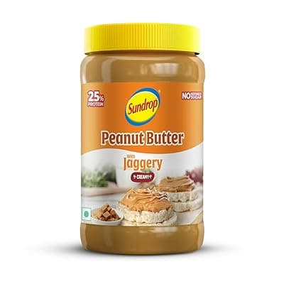 Sundrop Peanut Butter with Jaggery | Creamy | 900 grams | With 25% Protein | 7.5% Dietary Fibre | Premium Roasted Peanuts | Great Value Per Gram of Protein I No refined sugar