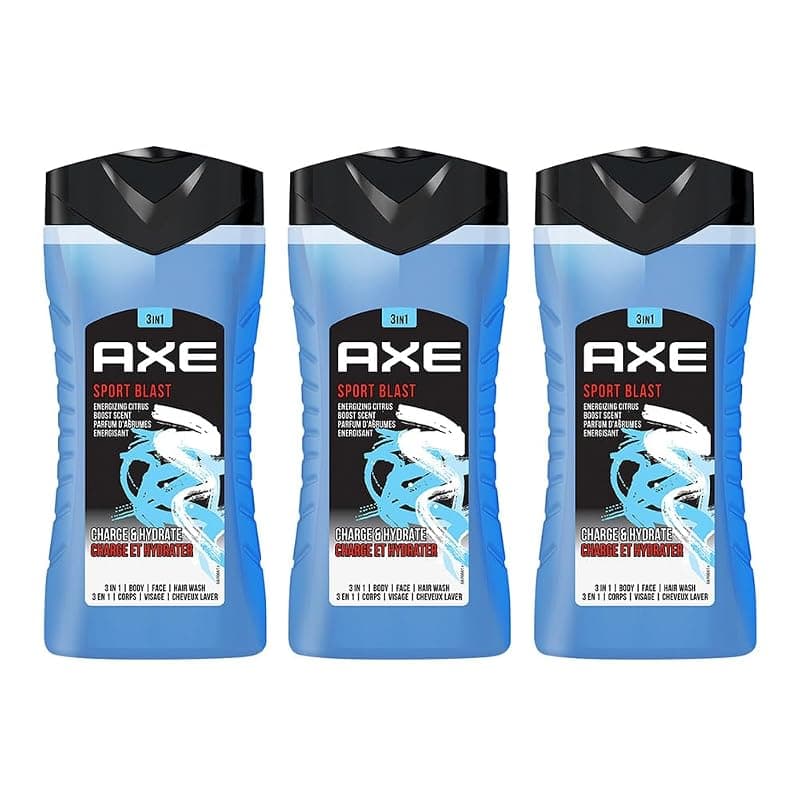 AXE Sport Blast 3-in-1 Body, Face &amp; Hair Wash Invigorating Freshness | Cleanses &amp; Energises | Combo of 3 | 250ml