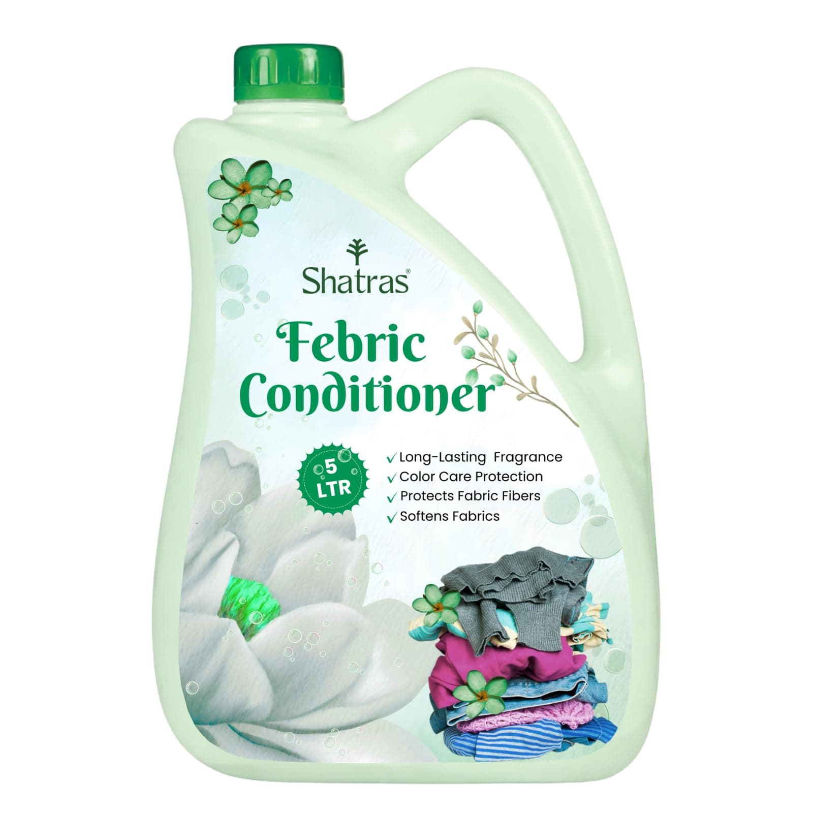 Shatras Fabric Conditioner After Wash Liquid Fabric Softener Increase Shine & Long Lasting Royal Perfume Fragrance For Your Fabrics, Biodegradable, Non-Toxic, Safe for Skin (GREEN)