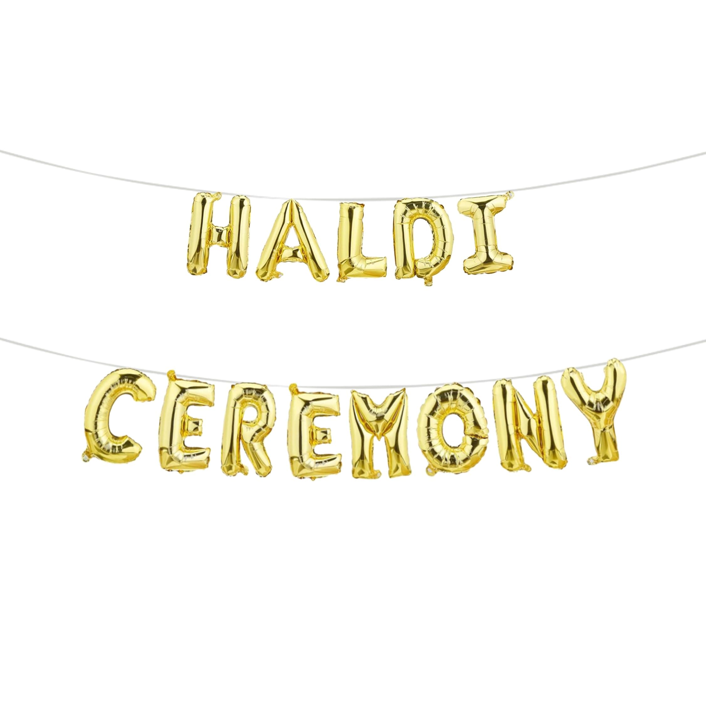 Just Party Haldi Ceremony Theme Foil Balloon Banner Combo - Set Of 13Pcs For Unforgettable Haldi,Wedding,Mehandi Celebrations